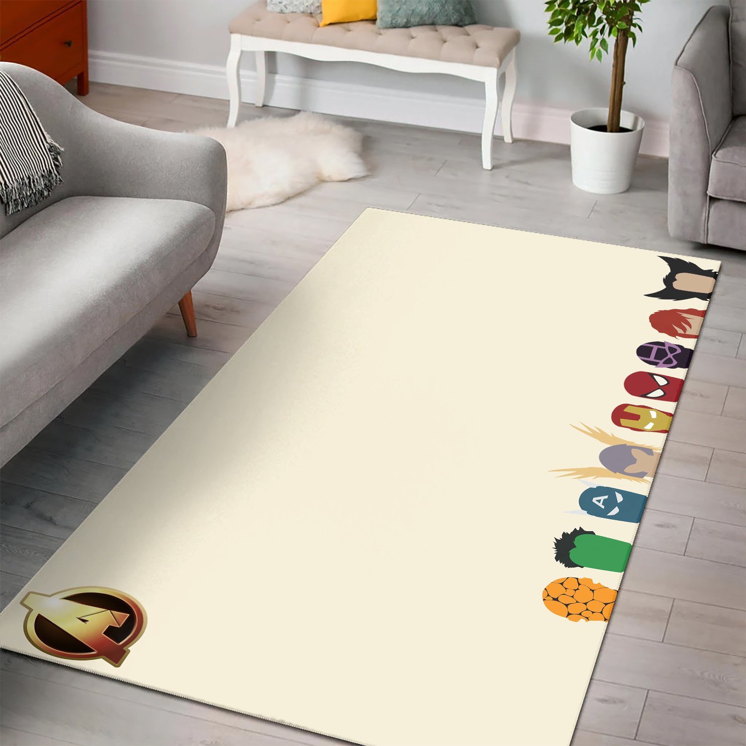 Minimalistic Avengers Marvel Rectangle Rug – Custom Size And Printing