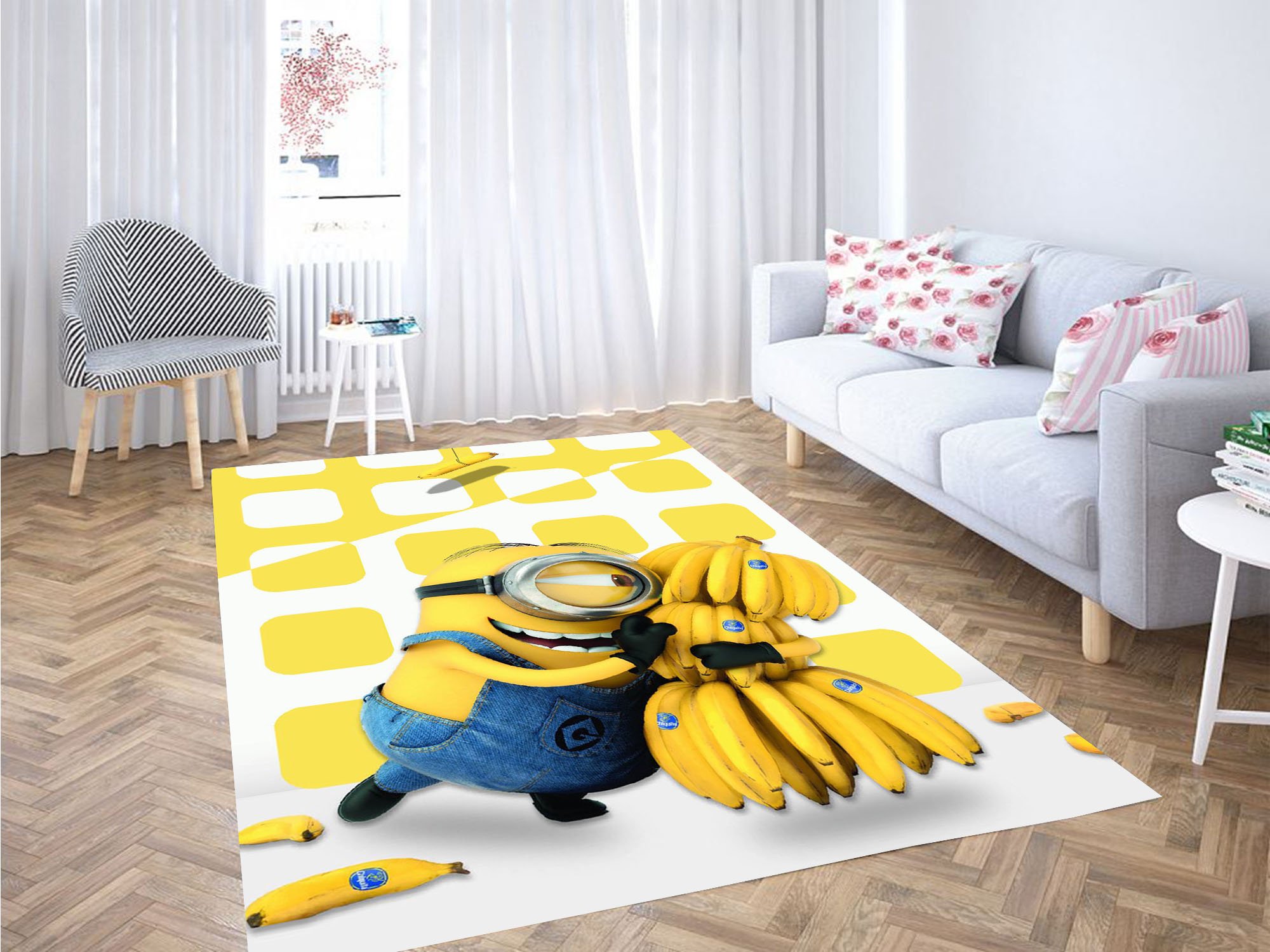 Minion And Banana Carpet Rectangle Rug