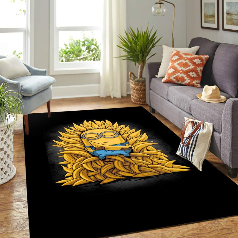Minion King Of Banana Carpet Floor Area Rectangle Rug