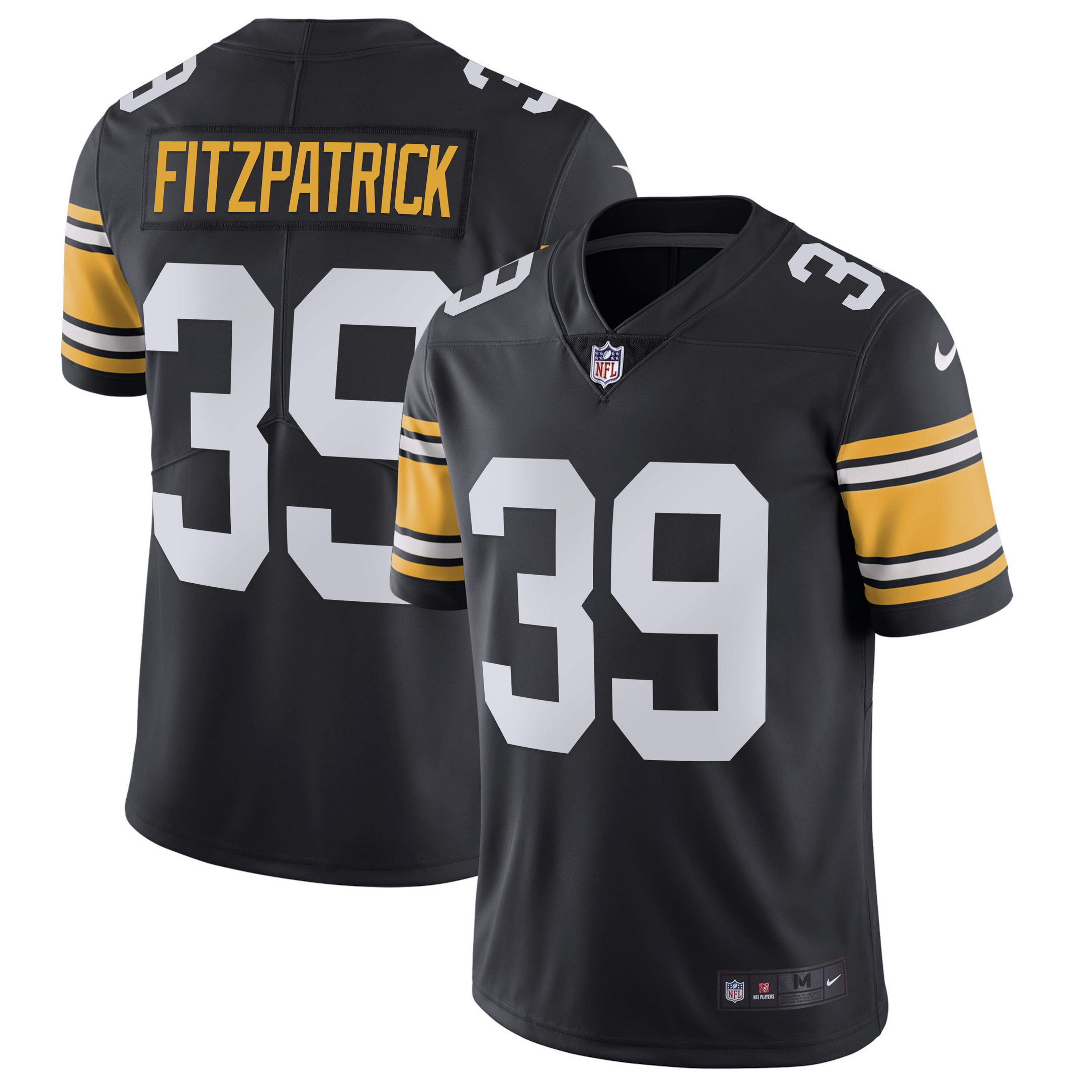Minkah Fitzpatrick Men's Pittsburgh Steelers Alternate Vapor Untouchable Limited - Black Jersey - All Stitched