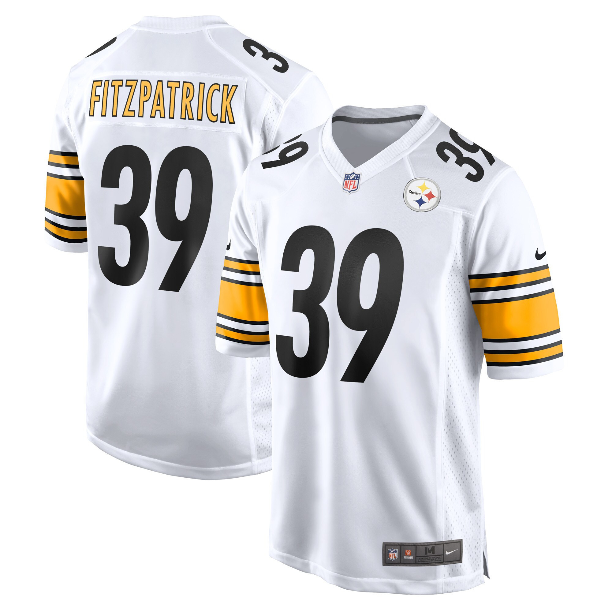 Minkah Fitzpatrick Men's Pittsburgh Steelers Game - White Jersey - All Stitched