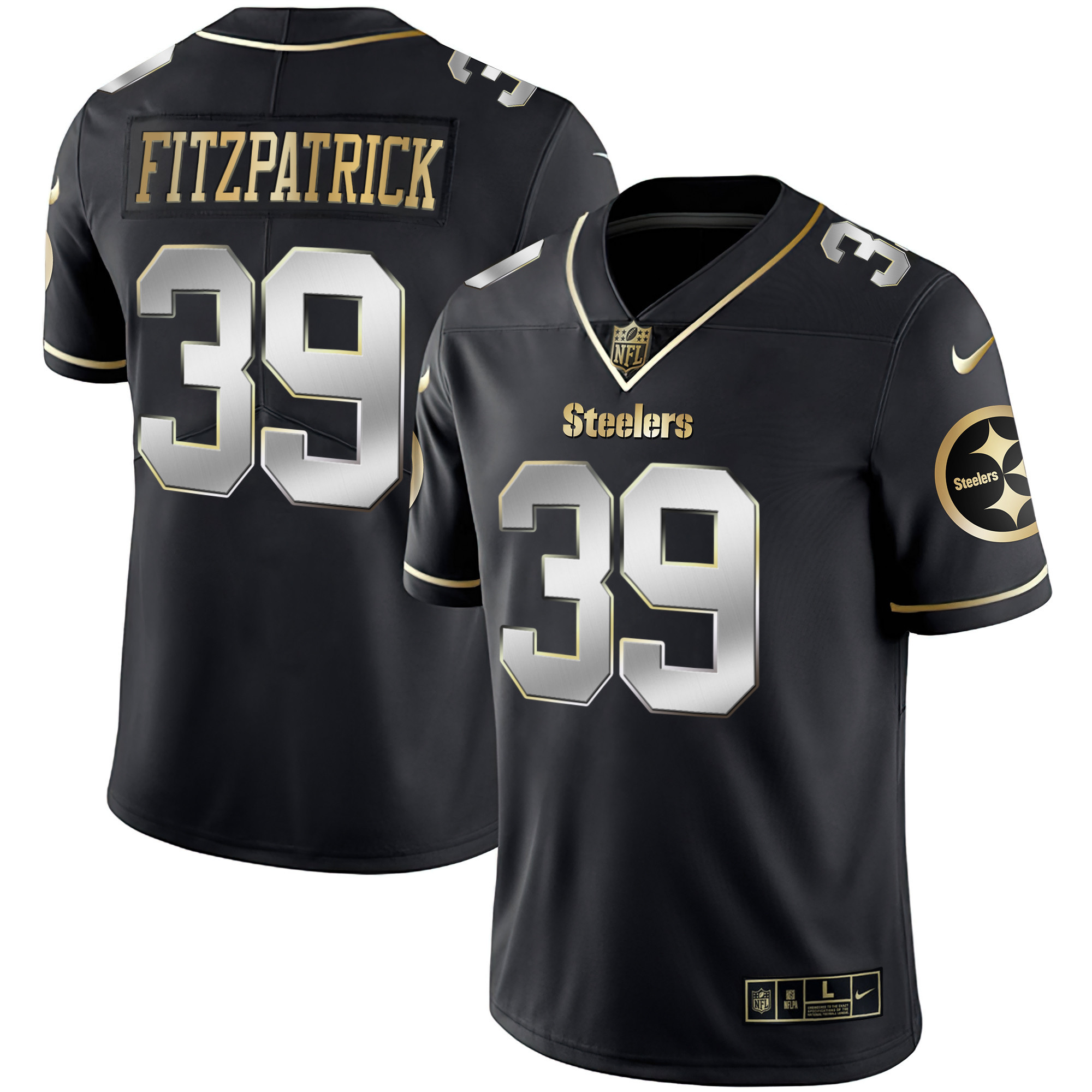 Minkah Fitzpatrick Men's Pittsburgh Steelers Gold & Split Black Limited Jersey - All Stitched