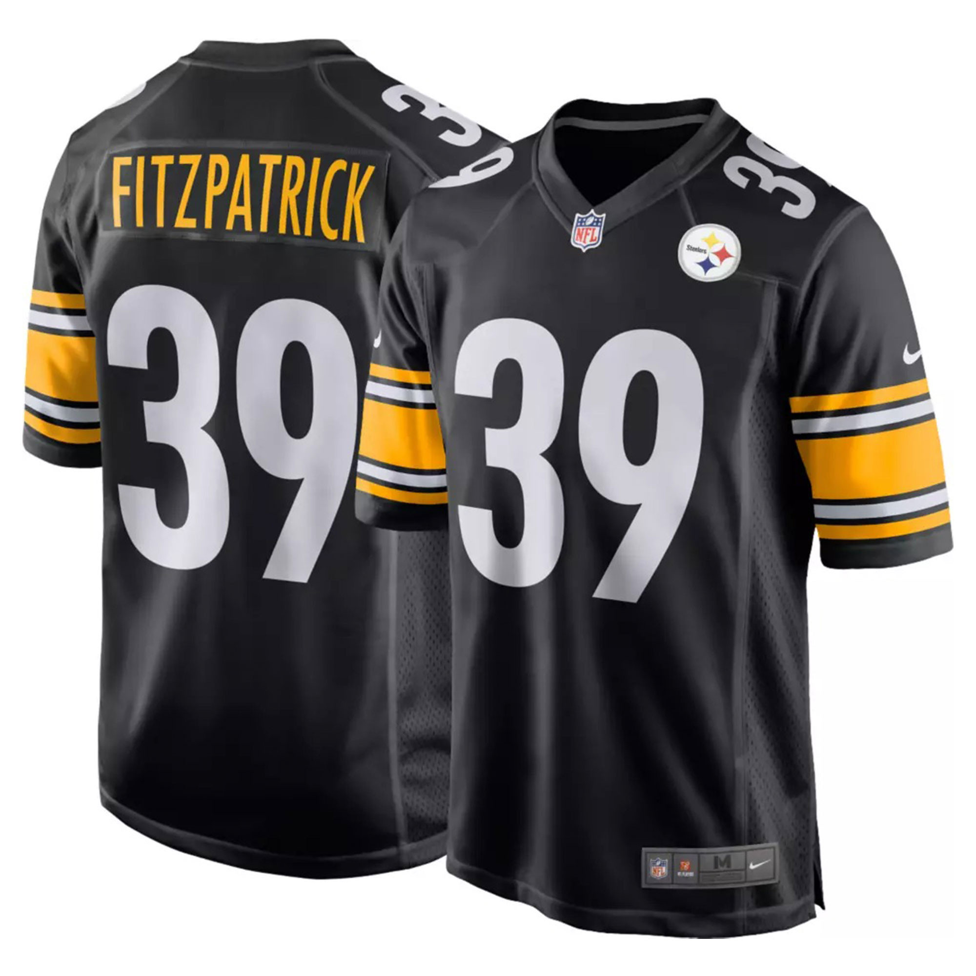 Minkah Fitzpatrick Pittsburgh Steelers 2022 NFL Draft First Round Pick Game - Black Jersey - All Stitched
