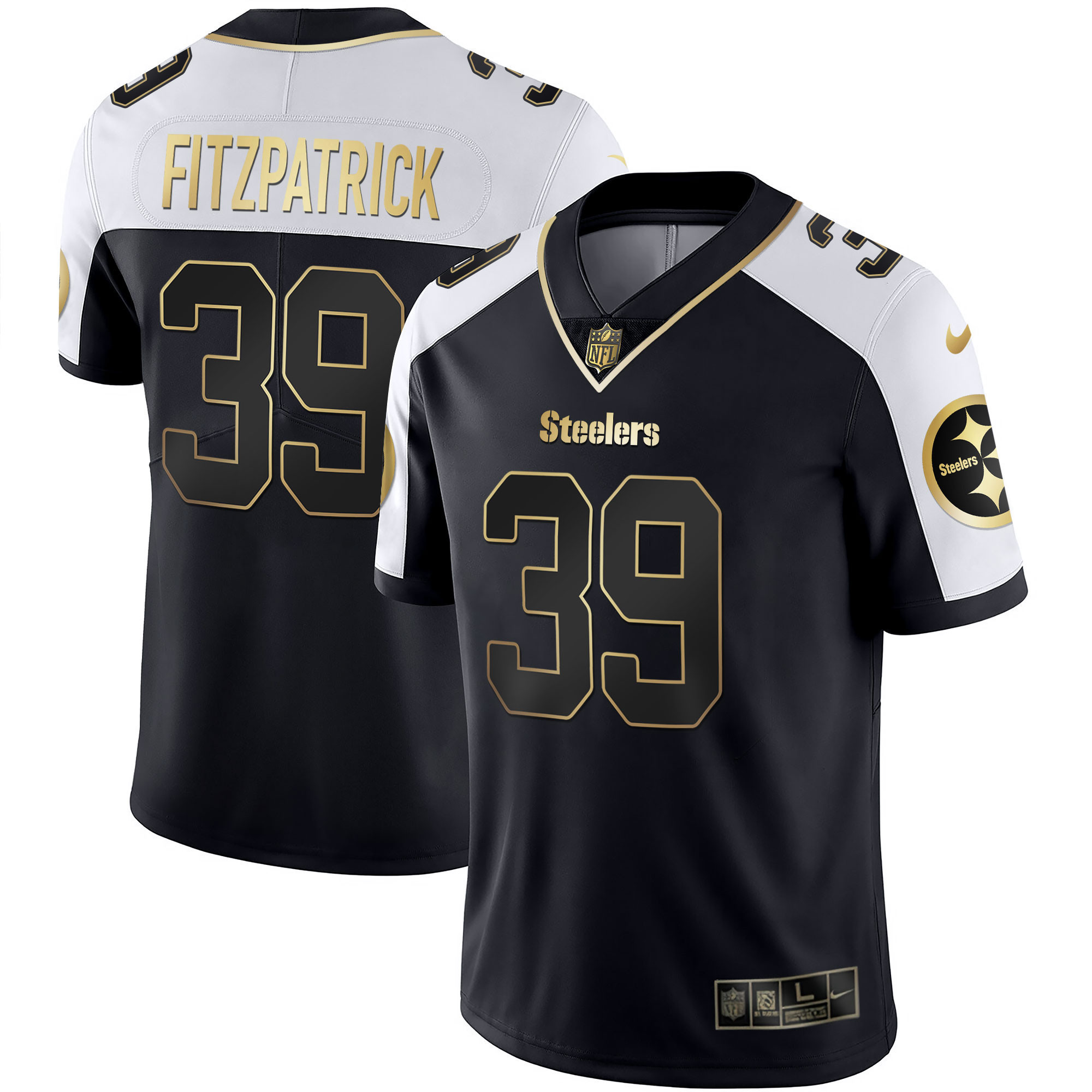 Minkah Fitzpatrick Youth's Pittsburgh Steelers Gold & Split Alternate Jersey - All Stitched