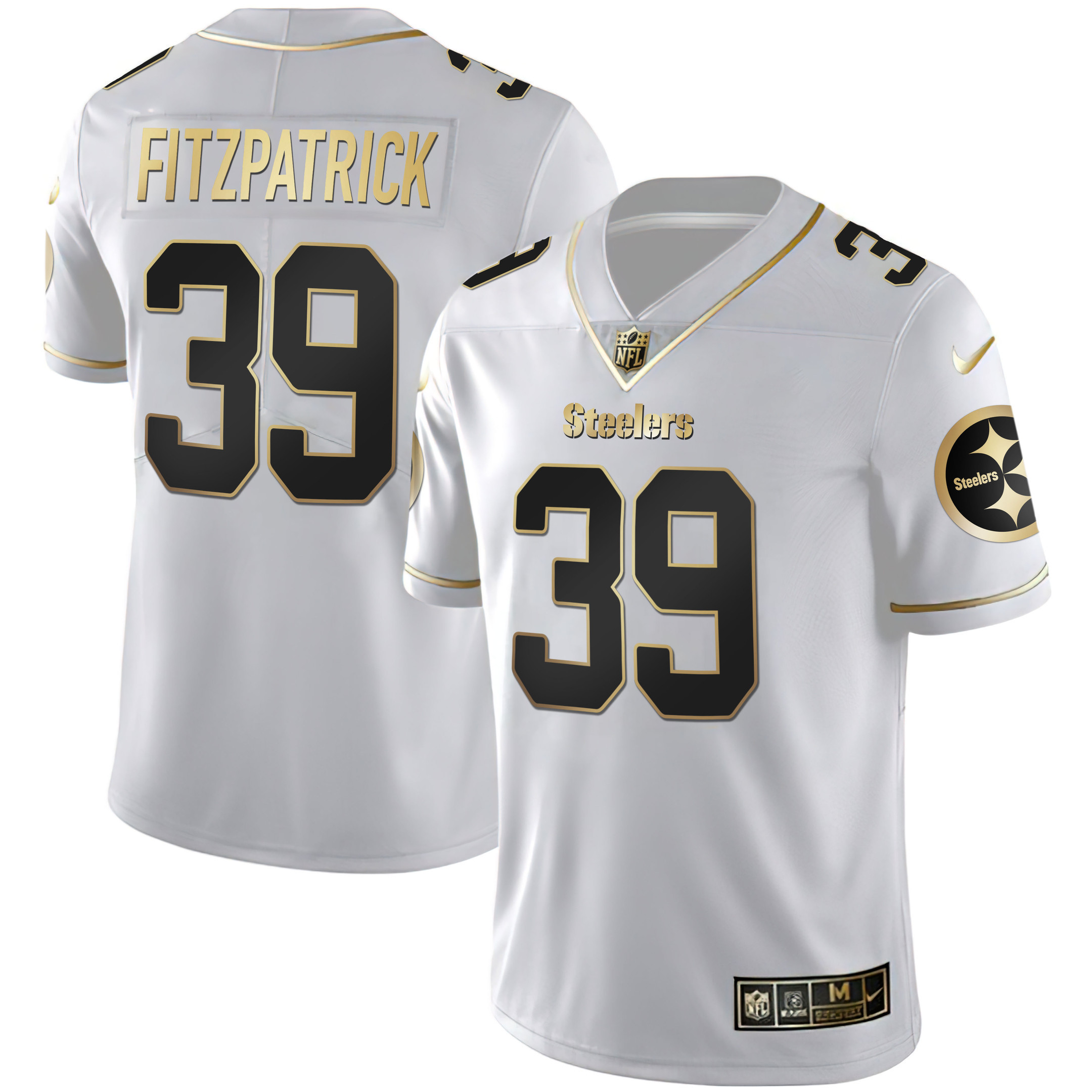 Minkah Fitzpatrick Youth's Pittsburgh Steelers Gold & Split White Gold Jersey - All Stitched