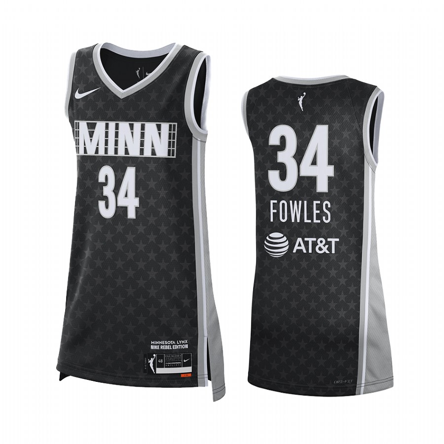 Minnesota Lynx Sylvia Fowles 2021 Rebel Edition #34 Jersey Women Black WNBA 25th