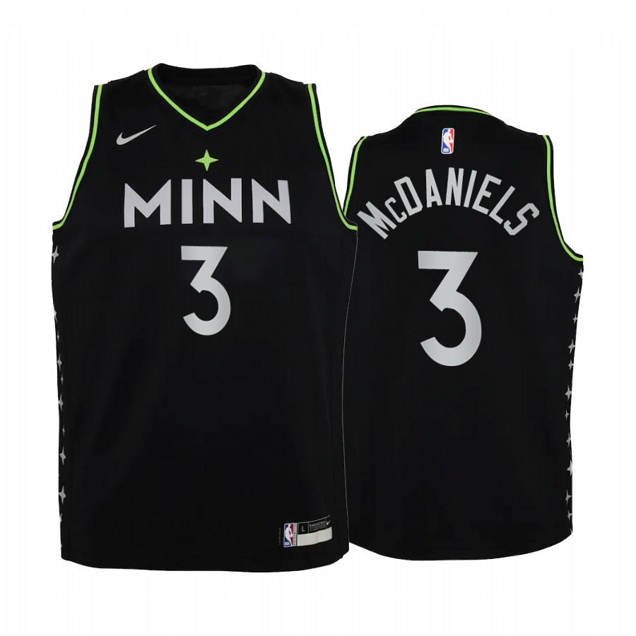 Minnesota Timberwolves Jaden McDaniels 2020-21 City Black Youth Jersey -