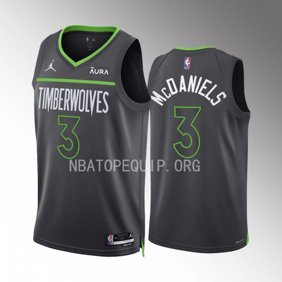 Minnesota Timberwolves Jaden McDaniels 2022-23 Statement Edition Anthracite #3 Jersey Swingman