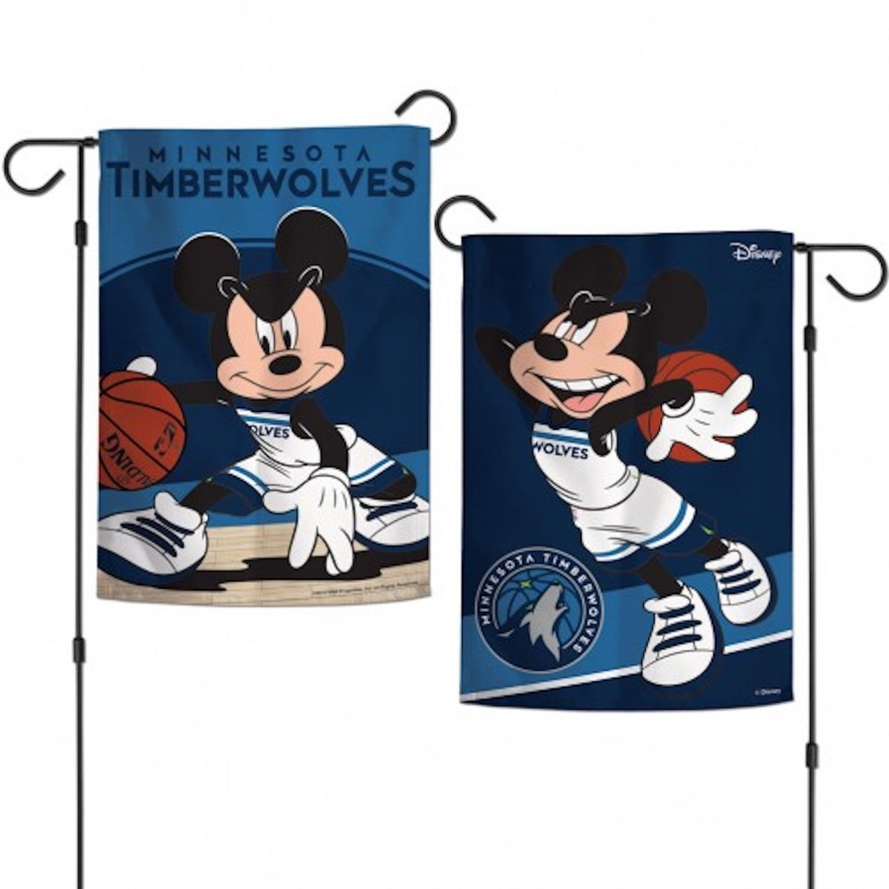 Minnesota Timberwolves Mickey Mouse Garden Flag, House Flag