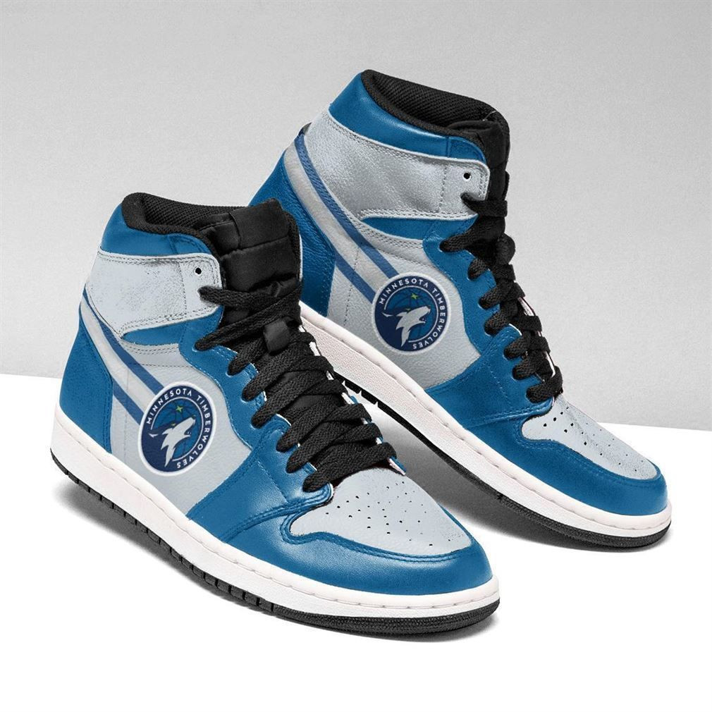 Minnesota Timberwolves NBA Fashion Sneakers Basketball Shoes Leather High Top Air Jordan Sneaker, Air Jordan Hightop