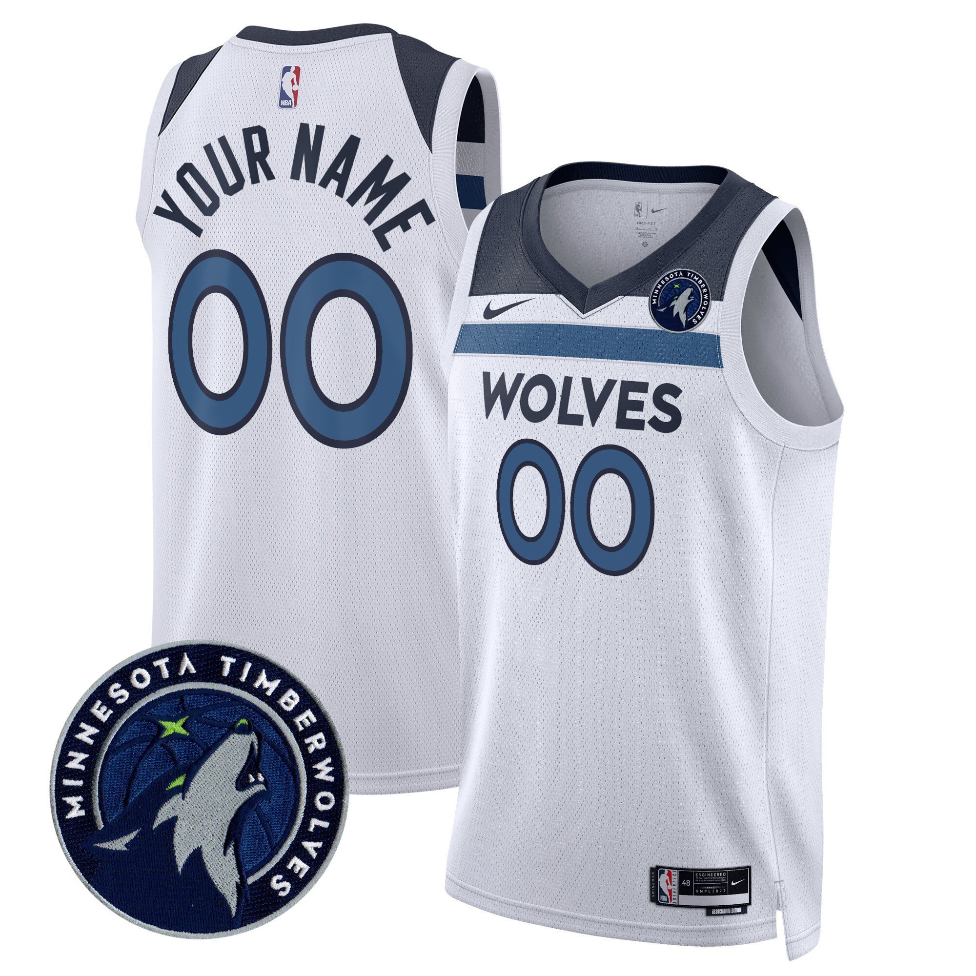Minnesota Timberwolves Swingman Custom V2 Association Jersey - All Stitched