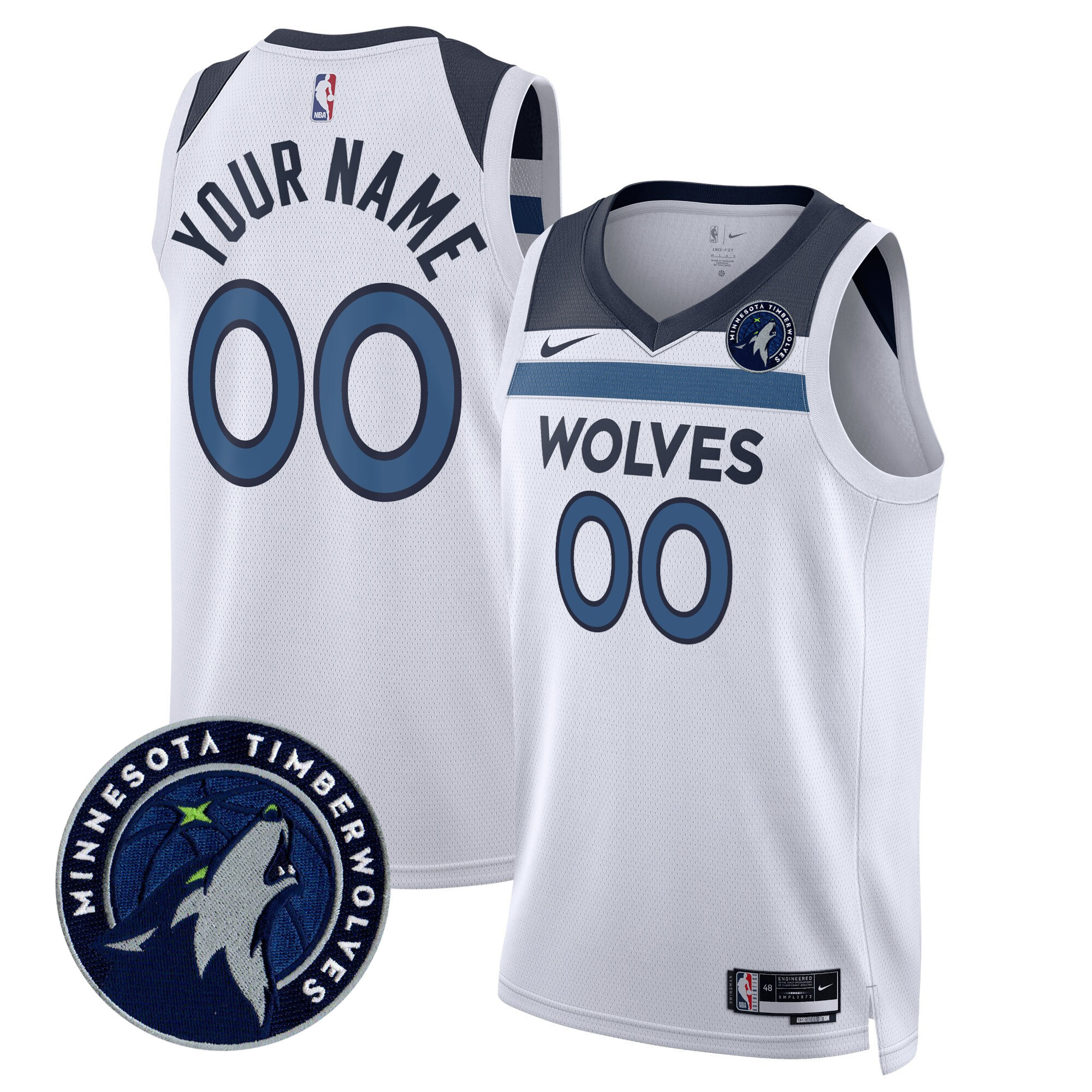 Minnesota Timberwolves Swingman Custom V2 Association Jersey - All Stitched