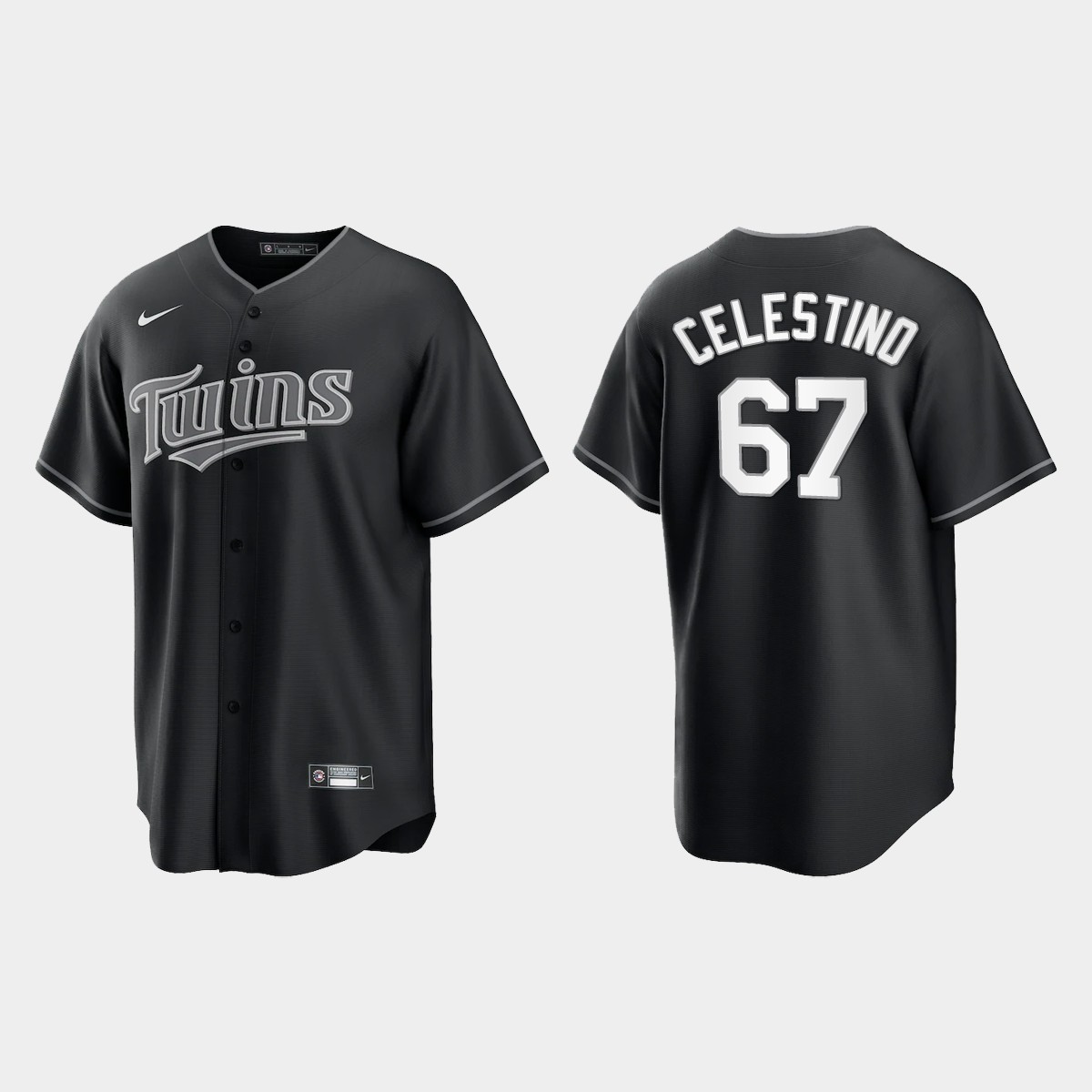 Minnesota Twins Gilberto Celestino Jersey - Black White
