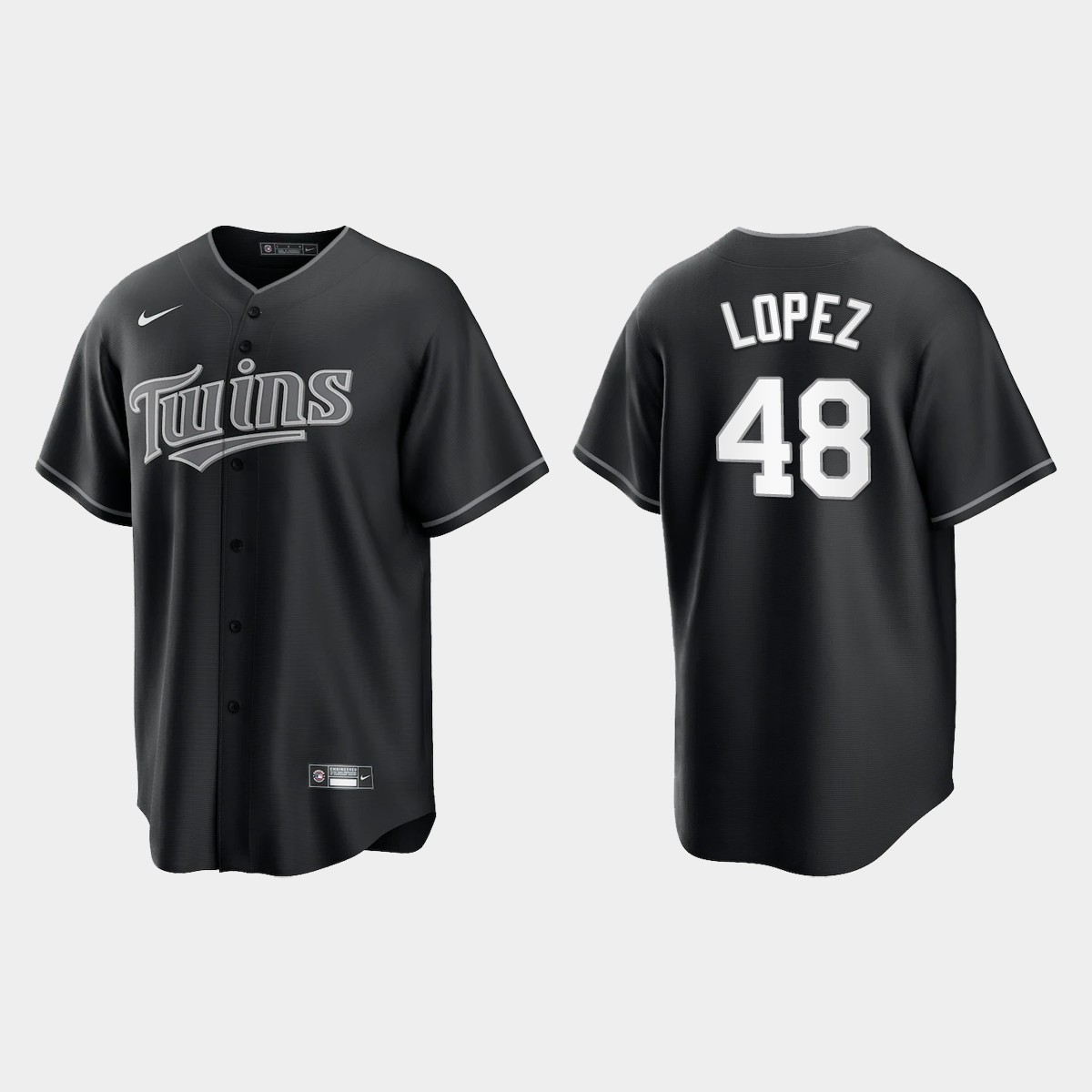 Minnesota Twins Jorge Lopez Jersey - Black White