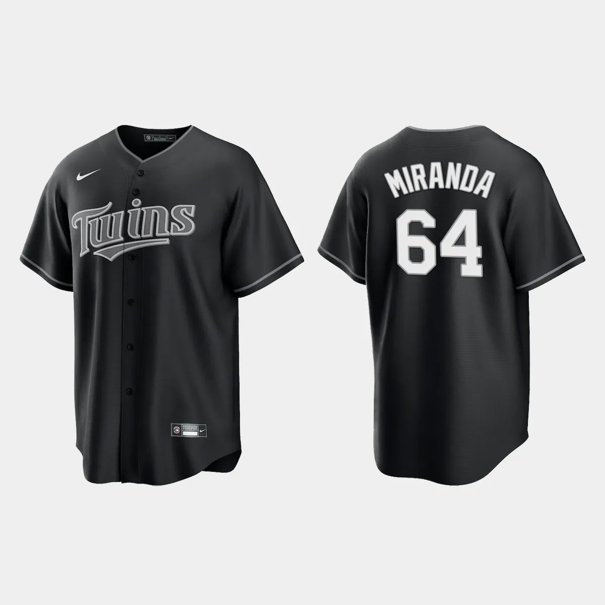 Minnesota Twins Jose Miranda Jersey - Black White