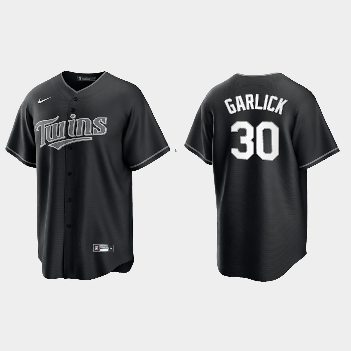 Minnesota Twins Kyle Garlick 2021 All Black Fashion Jersey - Black White