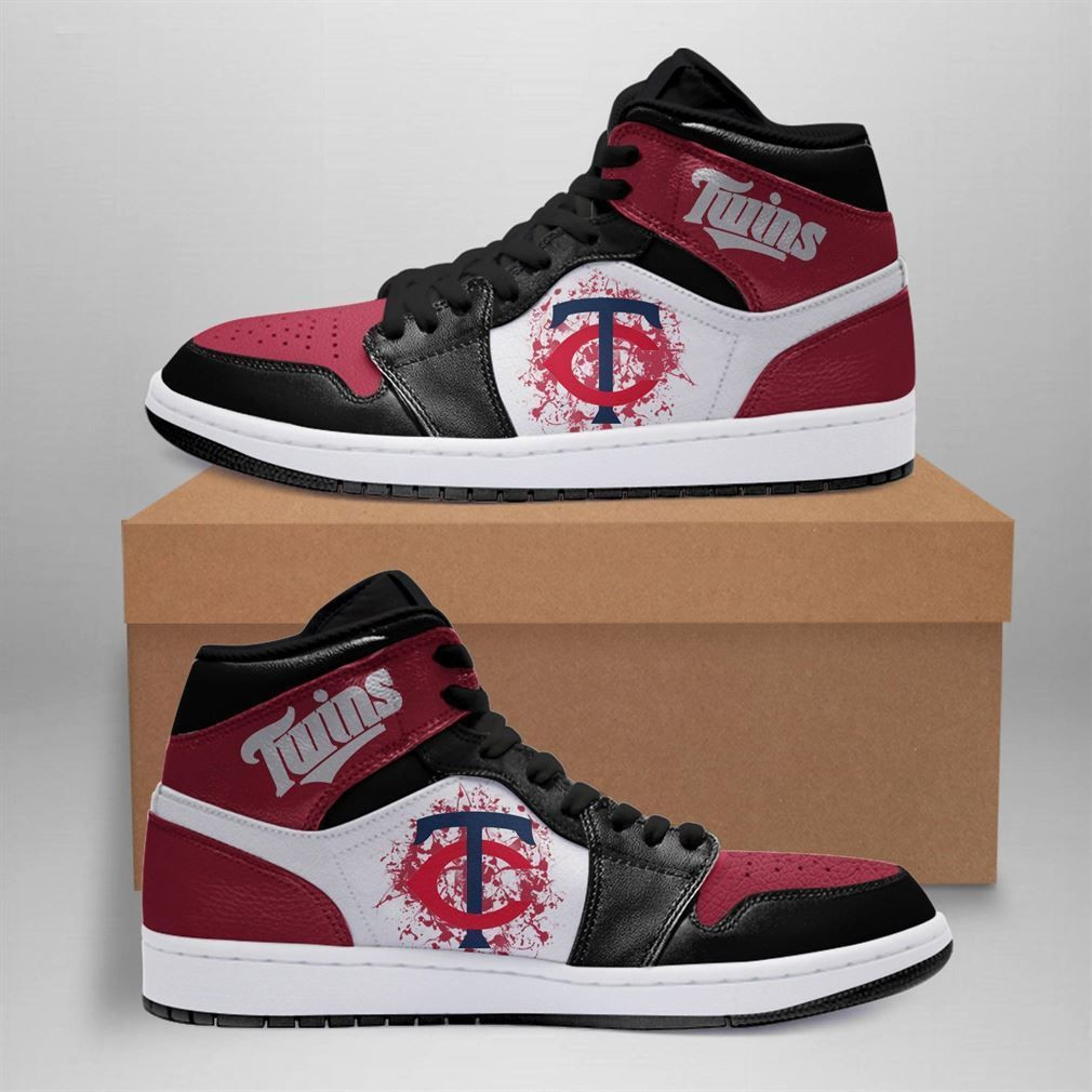 Minnesota Twins MLB baseball Fashion Sneakers Basketball Shoes Leather High Top Air Jordan Sneaker, Air Jordan Hightop