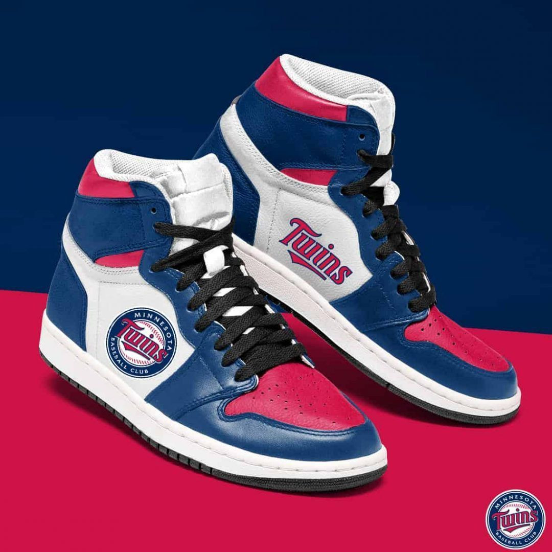 Minnesota Twins MLB Basketball Shoes Sport High Top Air Jordan Sneaker, Air Jordan Hightop