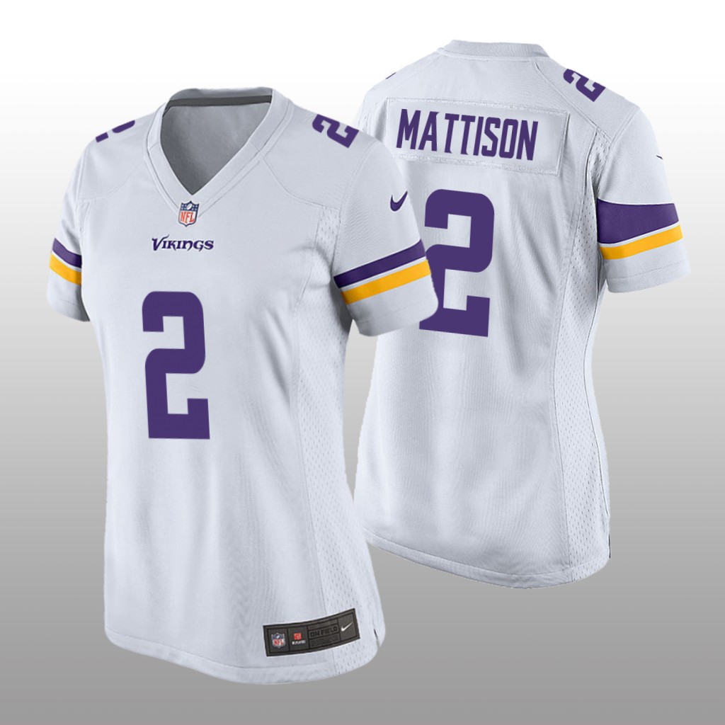 Minnesota Vikings Alexander Mattison White Jersey Game - Women's