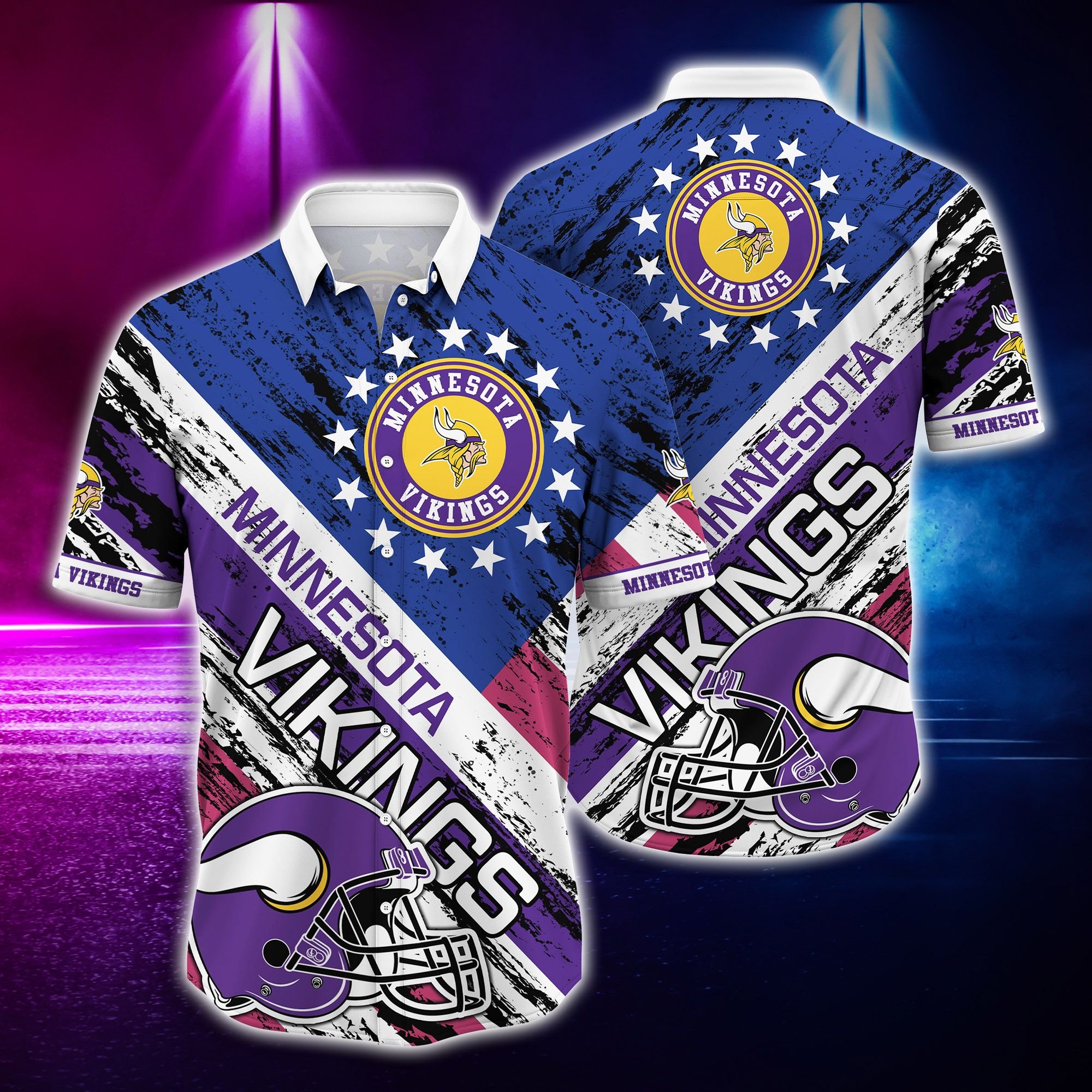 Minnesota Vikings and rugby helmet Hawaiian Shirt