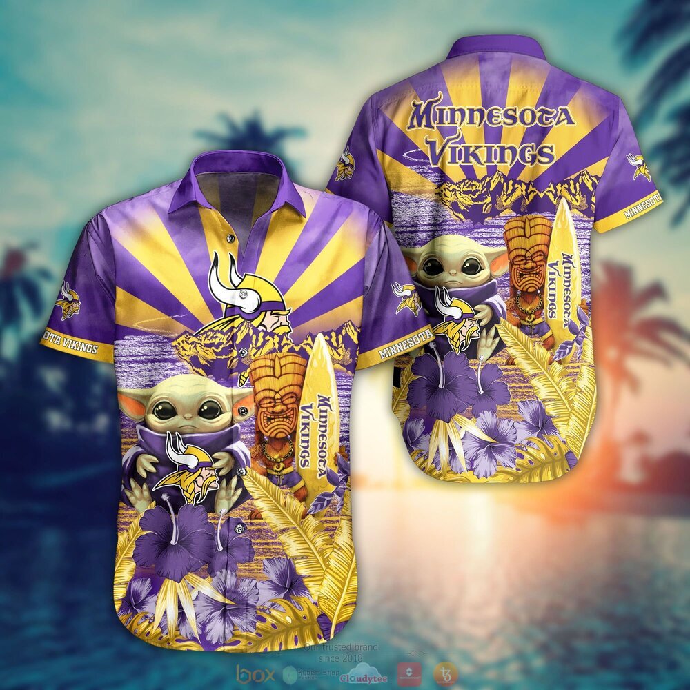 Minnesota Vikings Baby Yoda Hawaiian Shirt