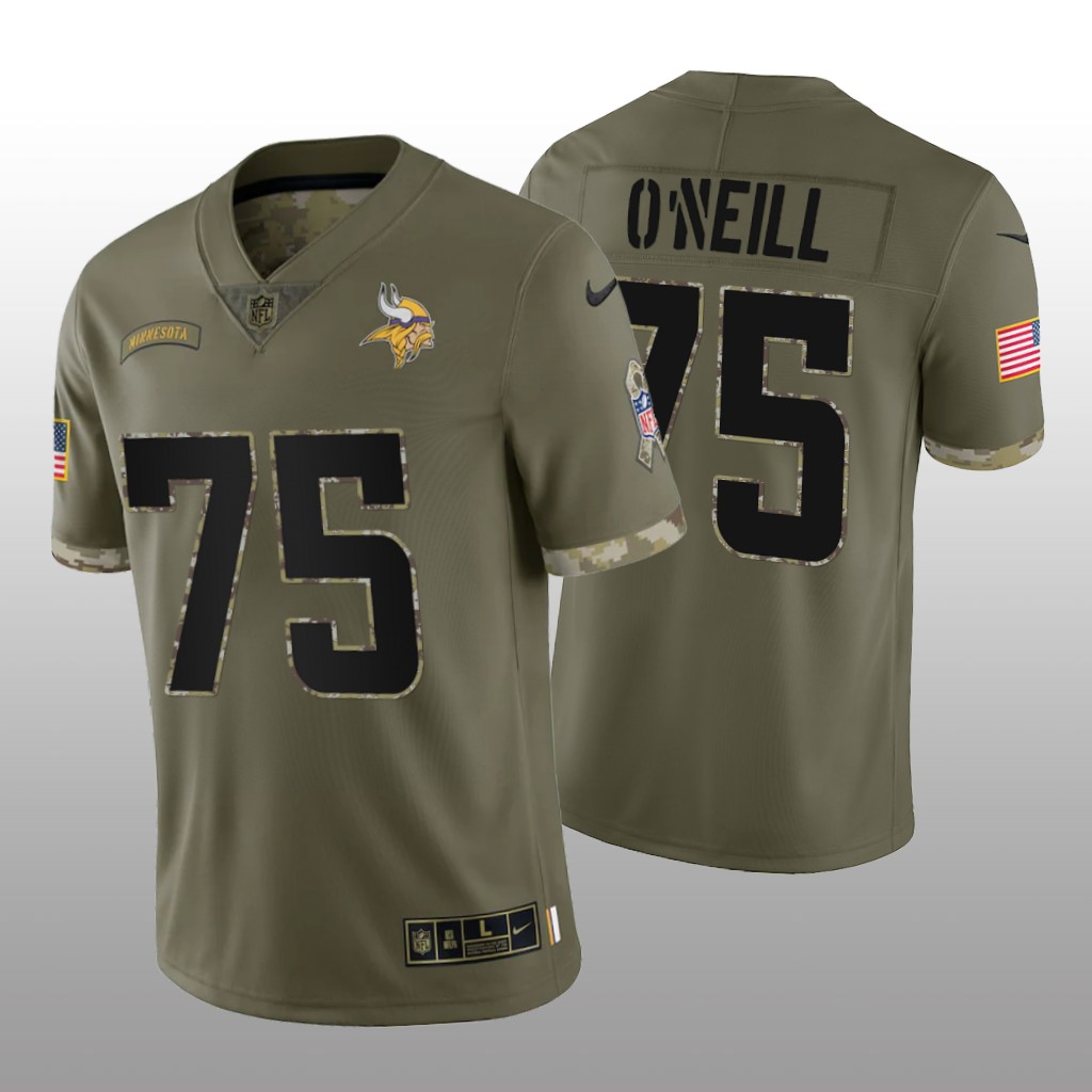 Minnesota Vikings Brian O'neill Olive Jersey 2022 Salute To Service - Men's