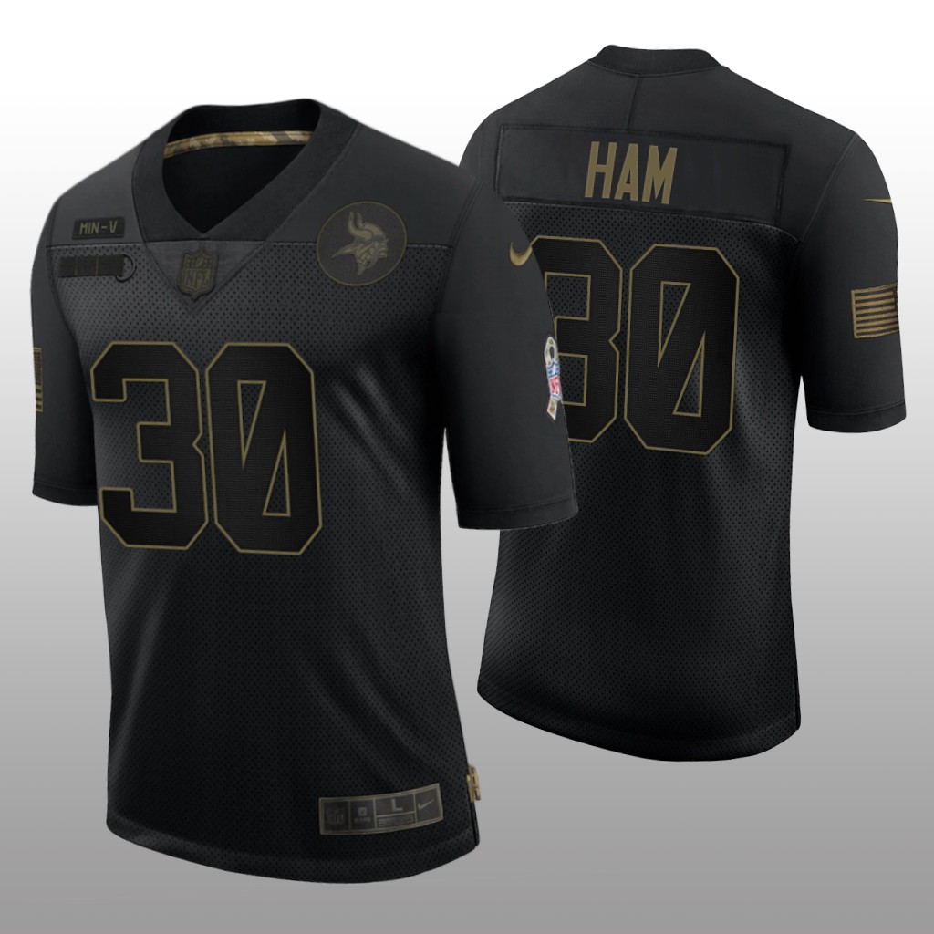 Minnesota Vikings C.J. Ham Black Limited Jersey 2020 Salute to Service - Men's