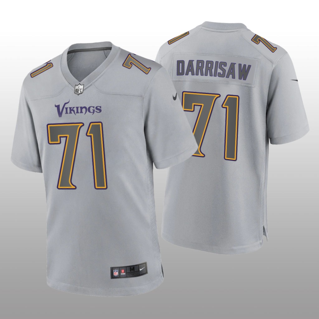 Minnesota Vikings Christian Darrisaw Gray Jersey Atmosphere Fashion Game - Men's