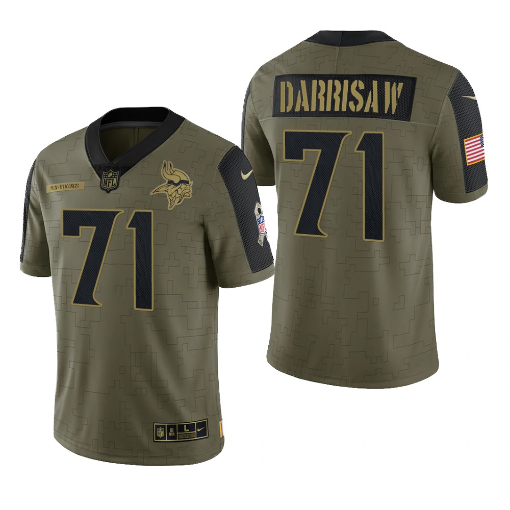Minnesota Vikings Christian Darrisaw Olive Limited Jersey 2021 Salute To Service - Men's