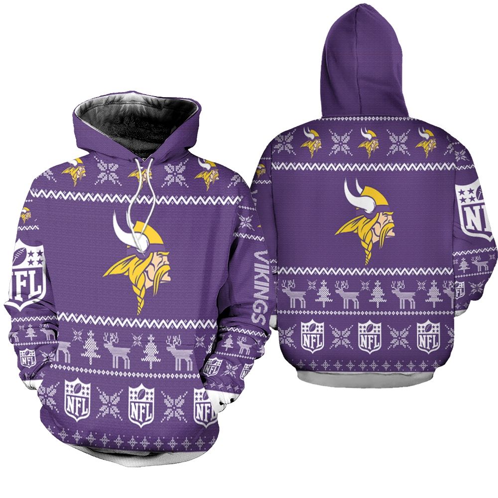 Minnesota Vikings Christmas 3D Hoodie