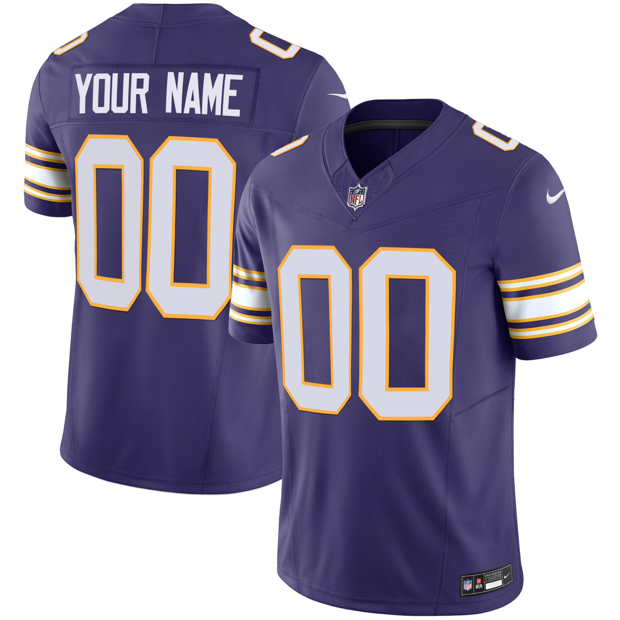 Minnesota Vikings Classic Limited Custom Purple Jersey - All Stitched