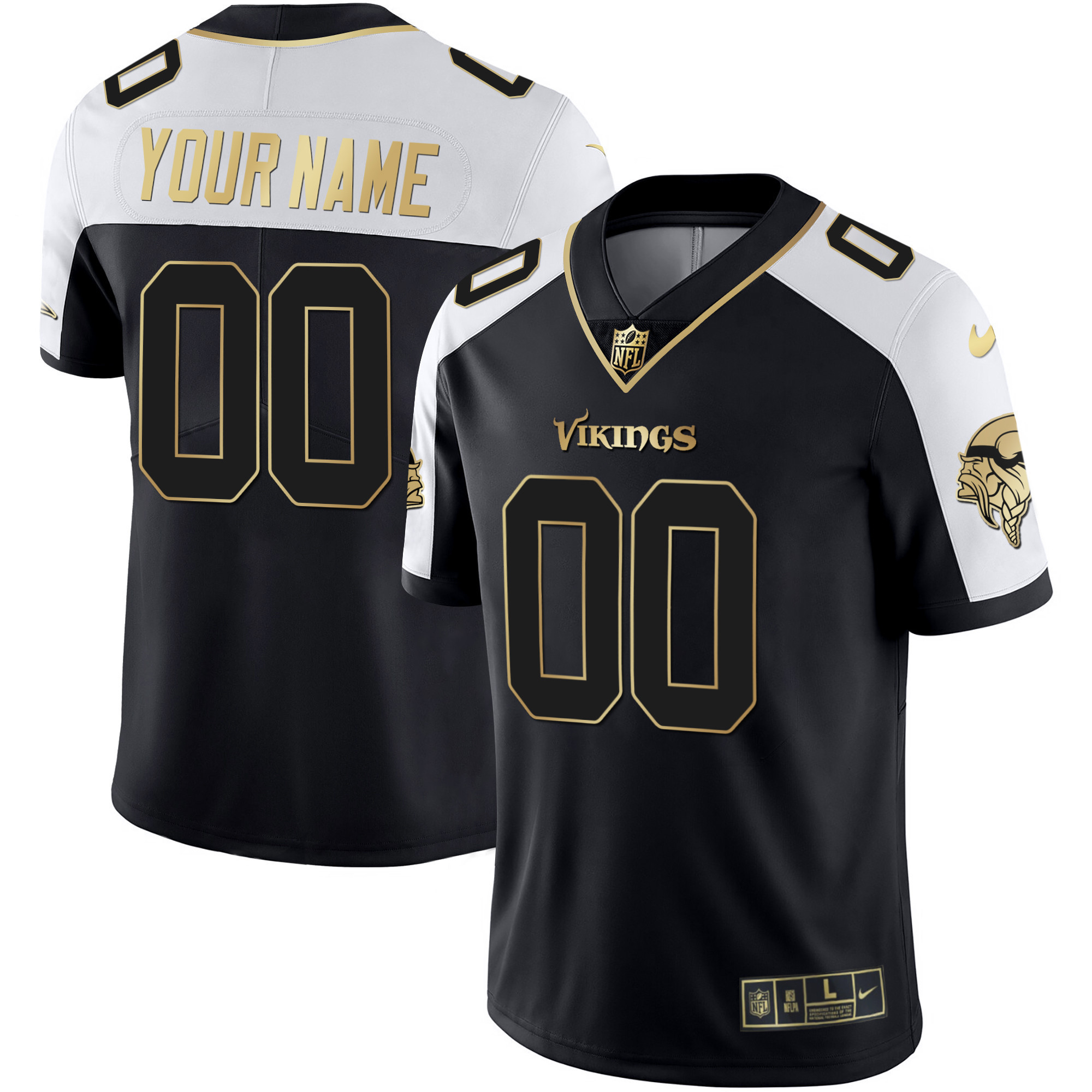 Minnesota Vikings Custom Name & Custom Number Alternate Jersey - All Stitched