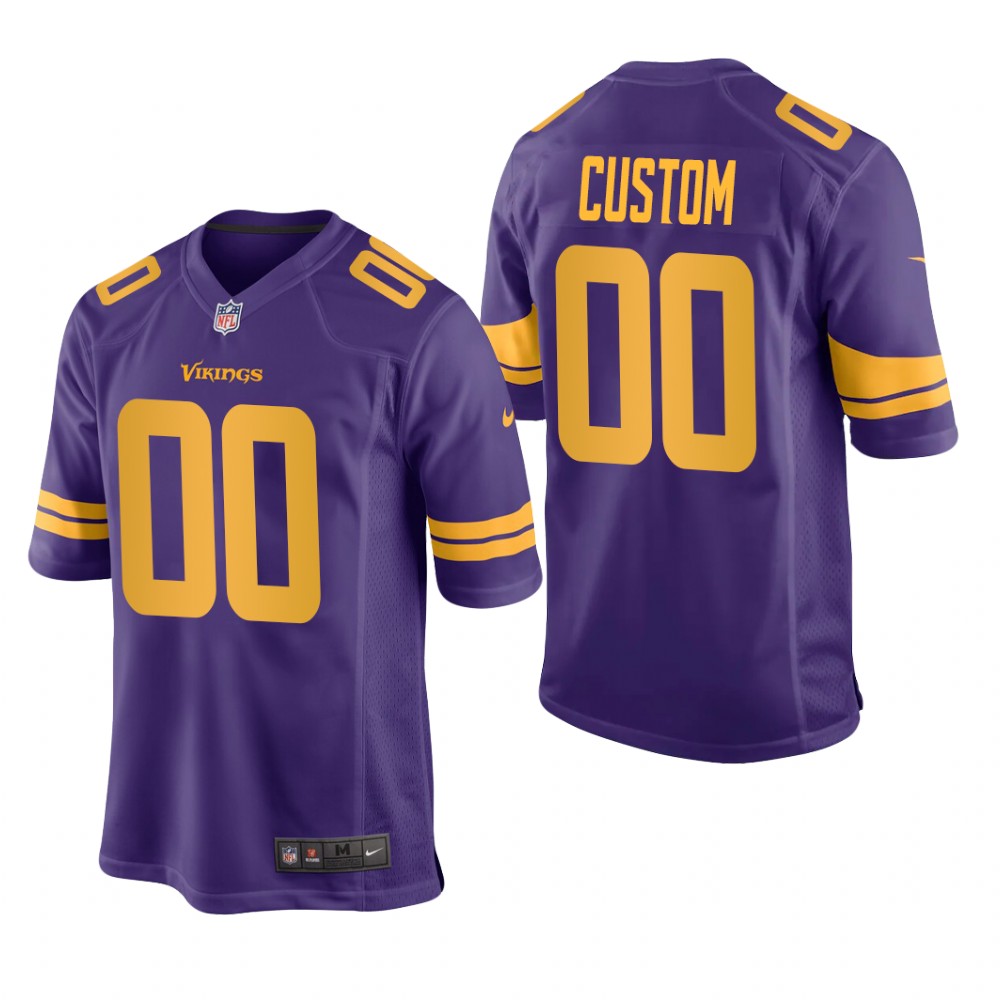 Minnesota Vikings Custom Purple Jersey Alternate Game - Men's