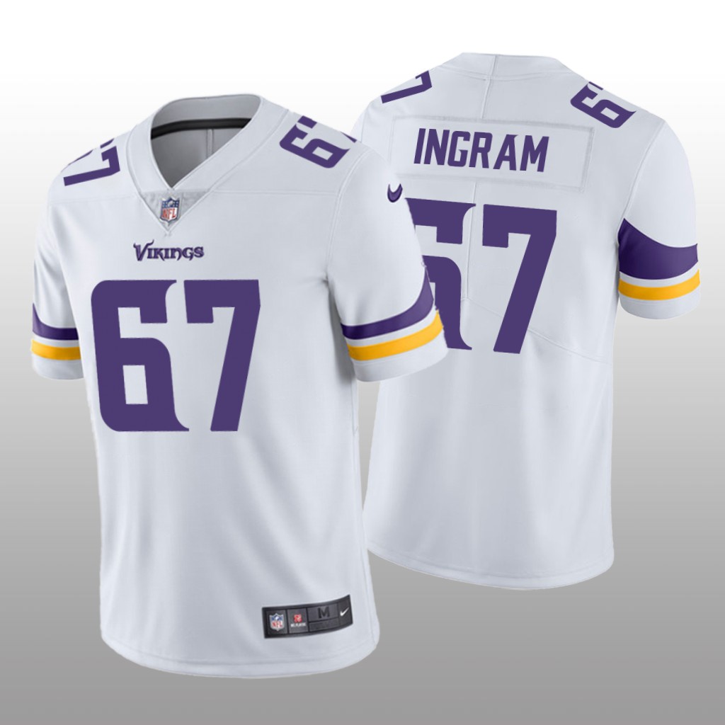 Minnesota Vikings Ed Ingram White Jersey Vapor Limited - Men's