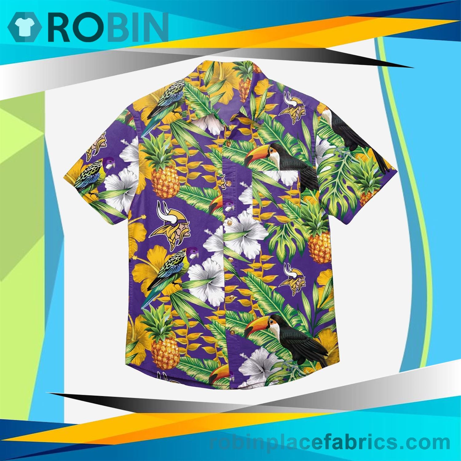 Minnesota Vikings Floral Up Hawaiian Shirt