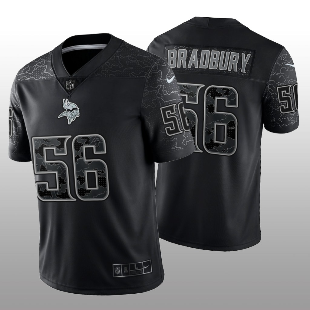 Minnesota Vikings Garrett Bradbury Black Jersey Reflective Limited - Men's