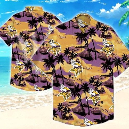 Minnesota Vikings Hawaiian Button-Up Shirt