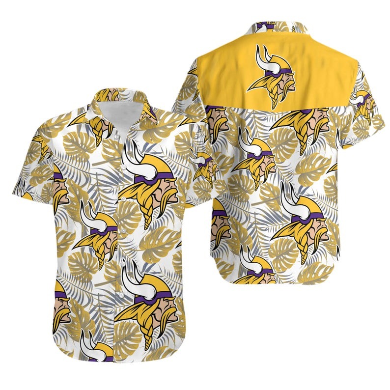 Minnesota Vikings Logo Floral Hawaiian Shirt