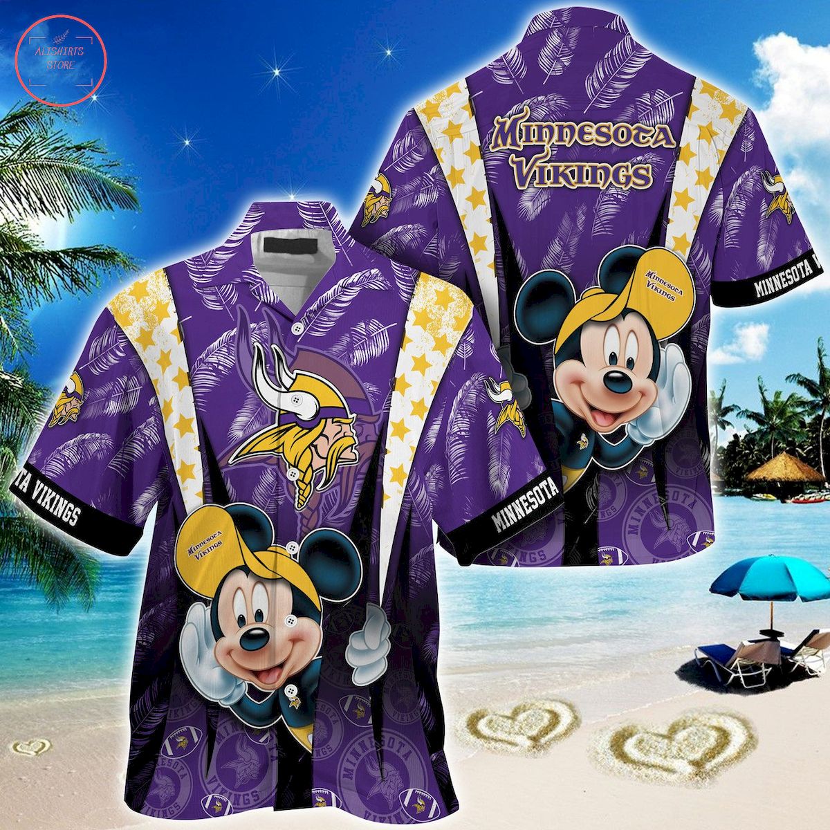 Minnesota Vikings Mickey Mouse Ball Hawaiian Shirt