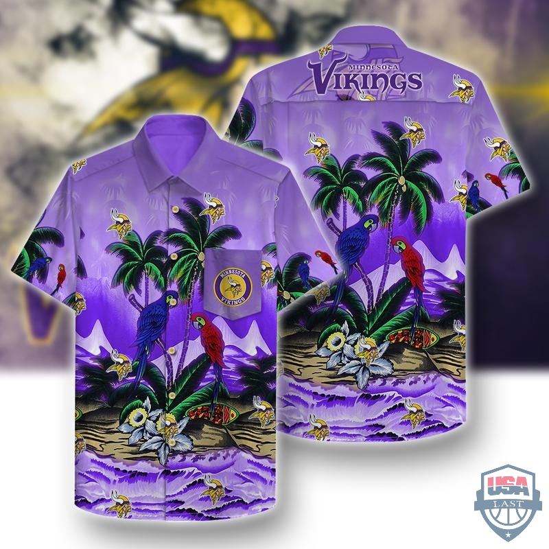 Minnesota Vikings Parrots Hawaiian Shirt