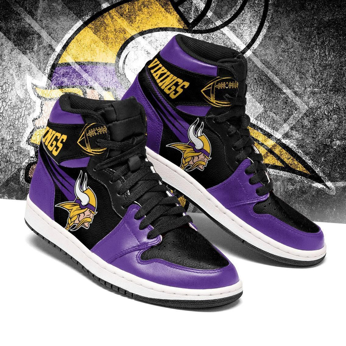 Minnesota Vikings Sneakers Shoes Nfl Football Teams Sneaker High Top Air Jordan Sneaker, Air Jordan Hightop