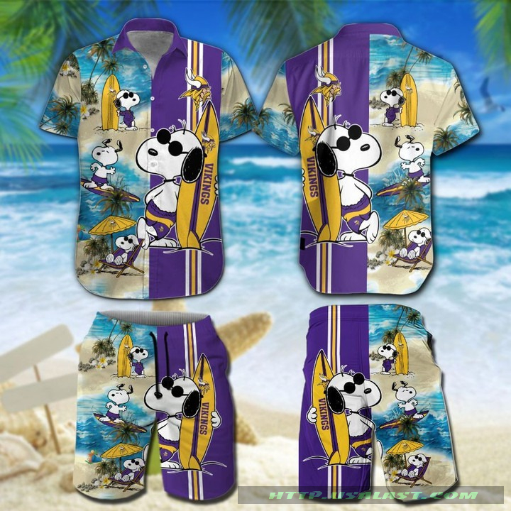 Minnesota Vikings Snoopy Surfing Hawaiian Shirt