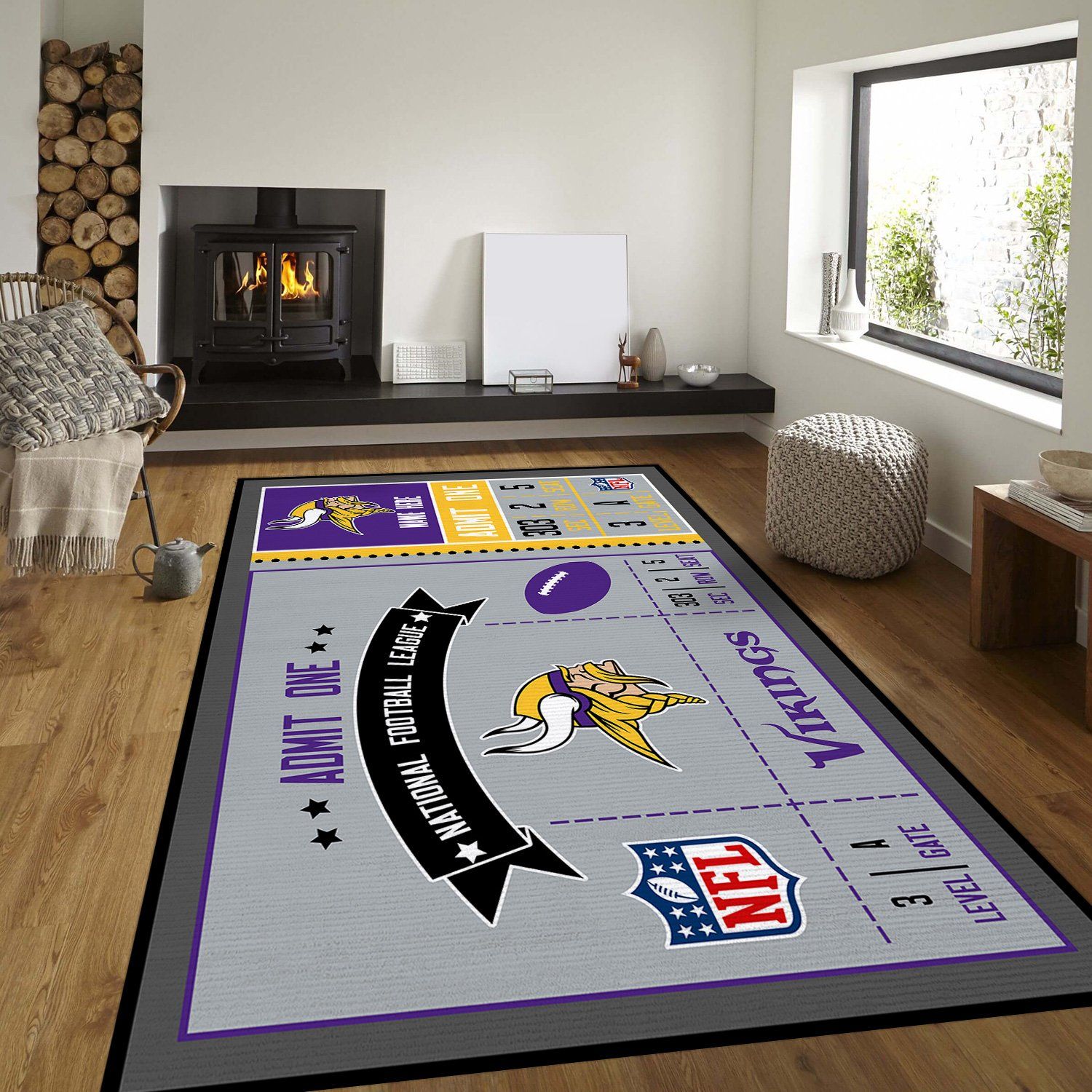 Minnesota Vikings Sport Rectangle Rug – Custom Size And Printing