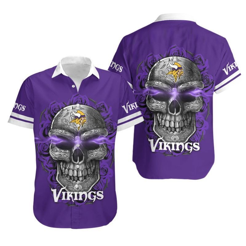 Minnesota Vikings Sugar Skull1 Hawaiian Shirt