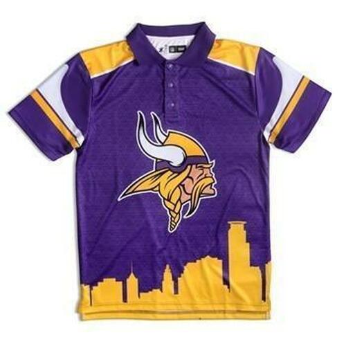 Minnesota Vikings Thematic Polyester Polo Shirt 3D All Over Print Shirt3742 Zipper