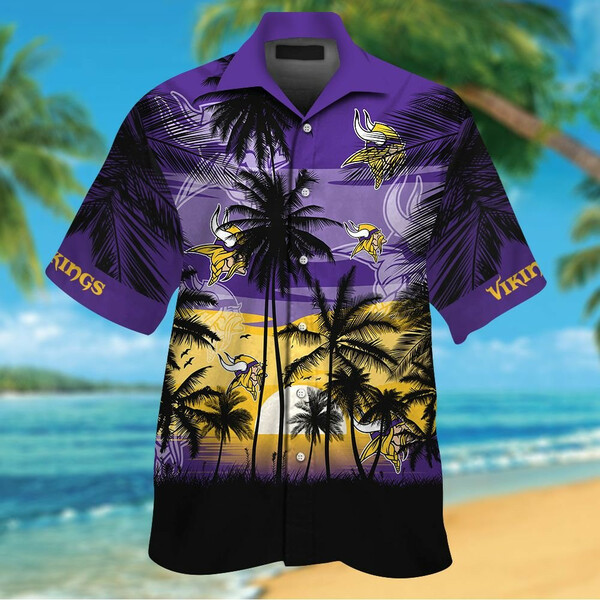 Minnesota Vikings Tropical Hawaiian Shirt