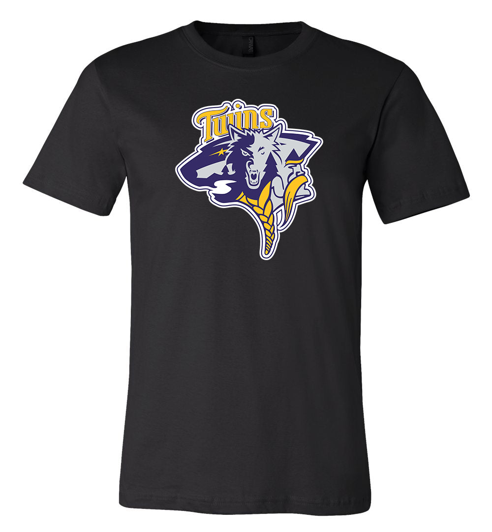 Minnesota Vikings Twins Wild Mash Up Logo T-Shirt 6 Sizes Xl!!