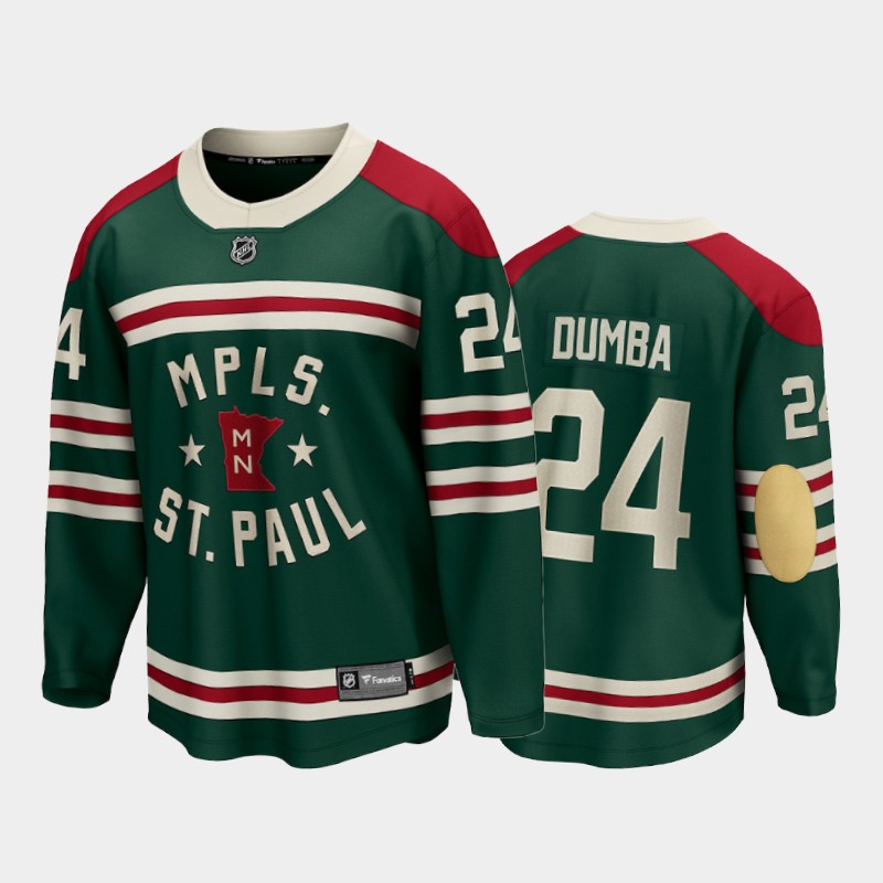 Minnesota Wild #24 Matt Dumba 2022 Winter Classic Green State of Jersey