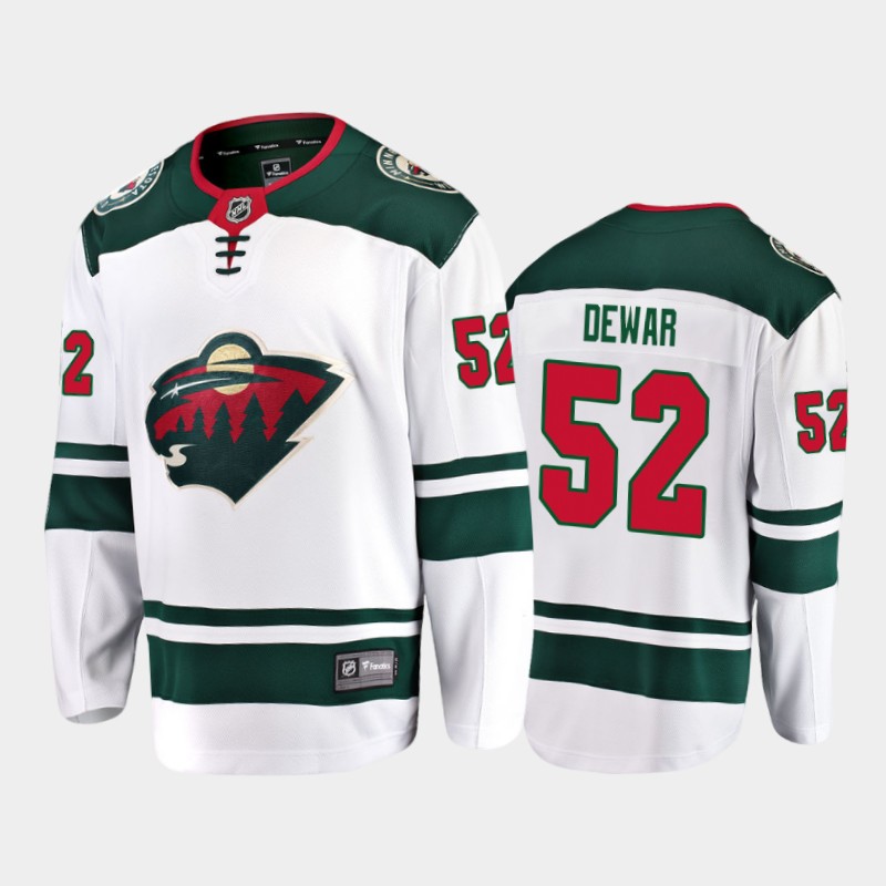 Minnesota Wild #52 Connor Dewar Away White 2021-22 Player Jersey