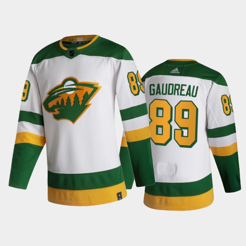 Minnesota Wild Frederick Gaudreau #89 2021 Reverse Retro White Special Edition Jersey
